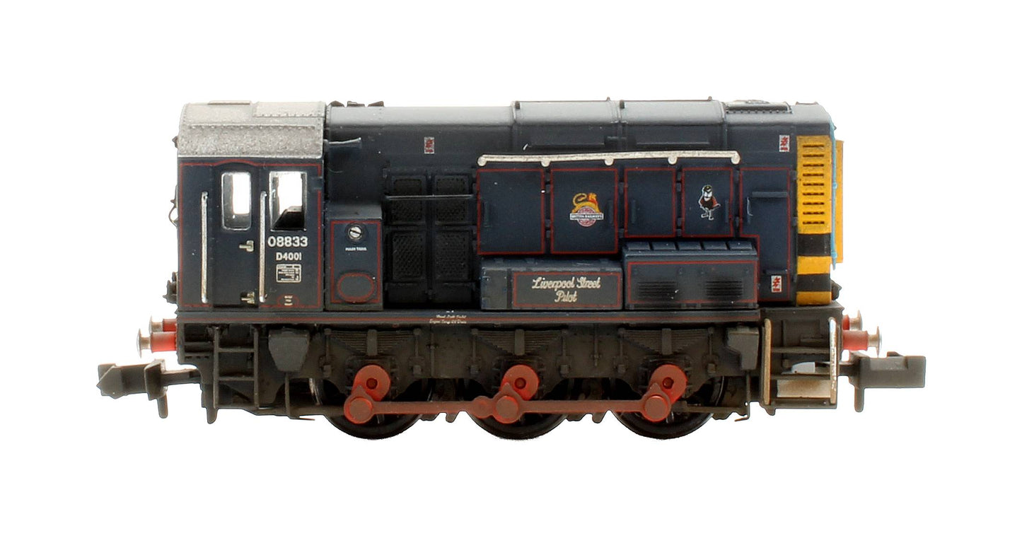 Pre-Owned 371-015ESF Class 08 08833 'Liverpool Street Pilot' BR/GER Lined Blue (Early Emblem) Diesel Shunter - DCC Sound - Custom Weathered