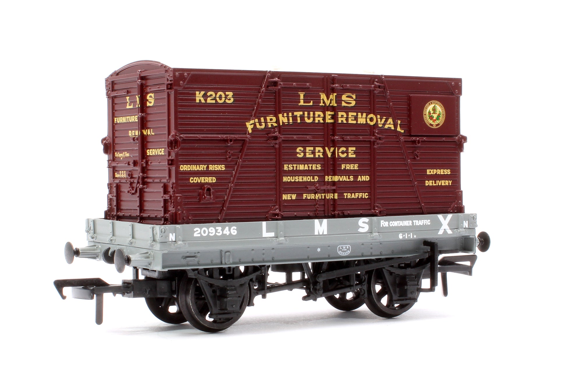 Bachmann 37-482 Plank Wagon LMS Grey 'Furniture Removal – Rails