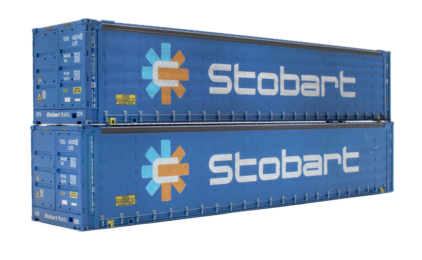 45 FT Curtain Side Container Stobart Twin Pack - Weathered