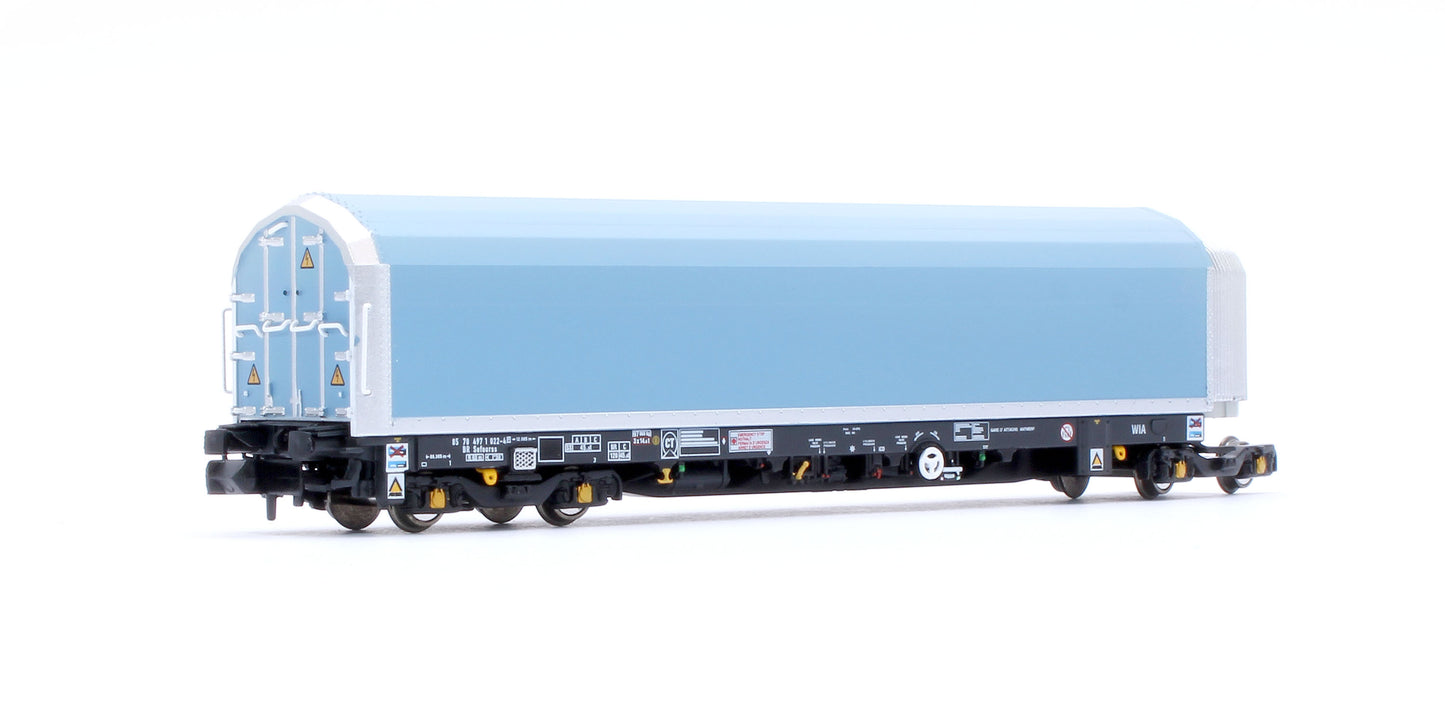 N/2mm 5-car Arbel WIA car carrier with RfD squadron branding. Wagon number 85 70 4971 022-4