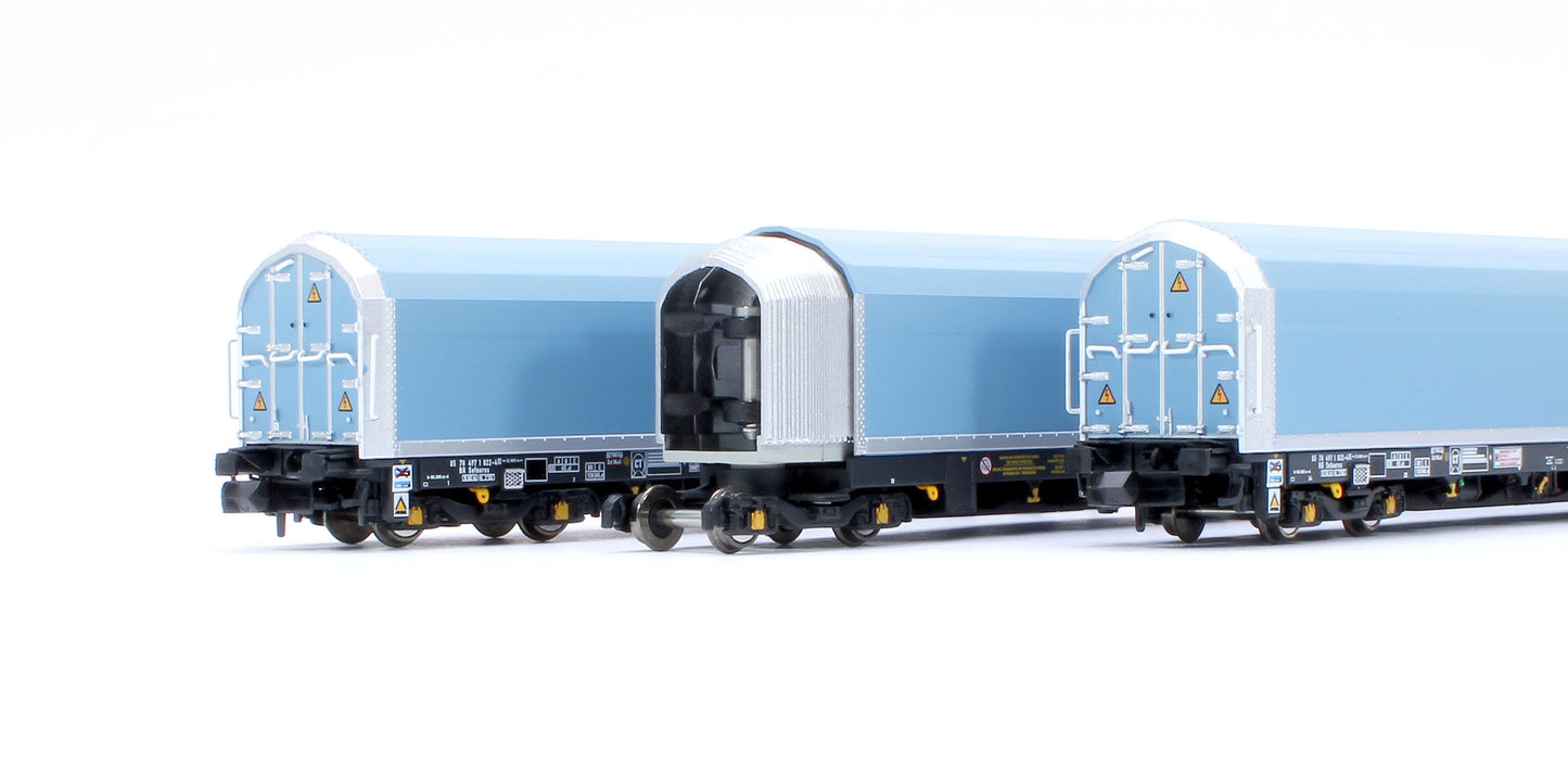 N/2mm 5-car Arbel WIA car carrier with RfD squadron branding. Wagon number 85 70 4971 022-4