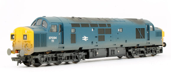 Pre-Owned Class 37/0 Diesel 37034 BR Blue Diesel Locomotive (Weathered) (DCC Fitted)
