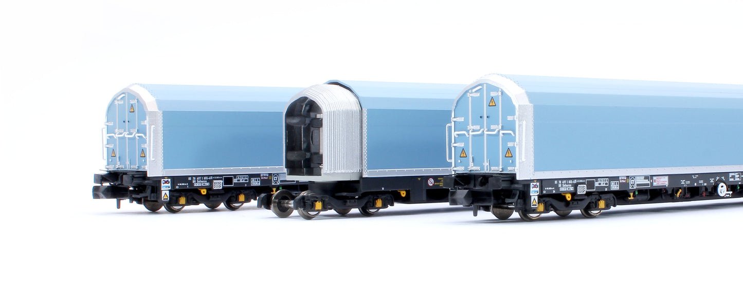 N/2mm 5-car Arbel WIA car carrier with RfD squadron branding. Wagon number 85 70 4971 055-4