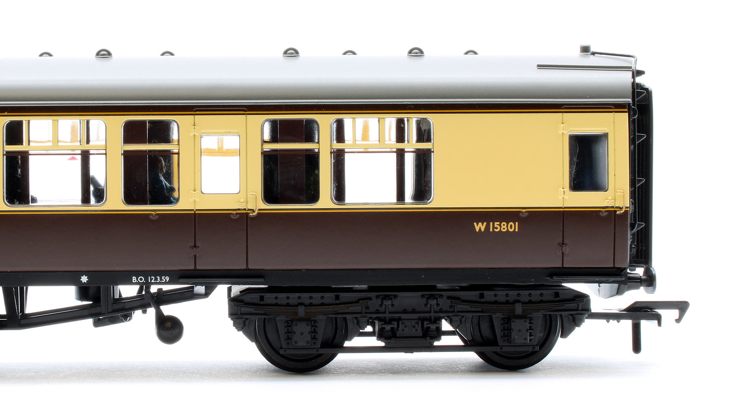 BR Mk1 CK Composite Corridor BR (WR) Chocolate & Cream W15801 - Fitted Passengers