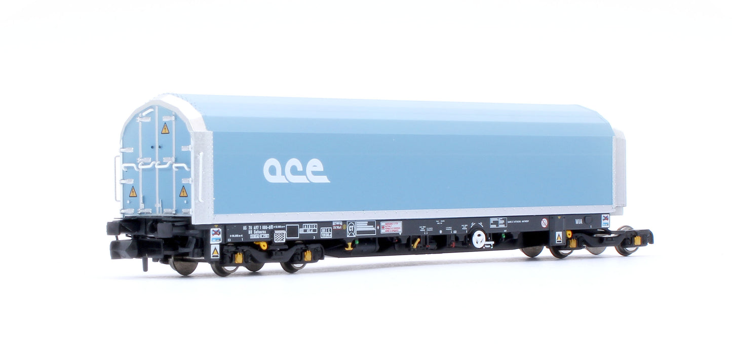 N/2mm 5-car Arbel WIA car carrier with RfD squadron and ACE branding. Wagon number 85 70 4971 000-0