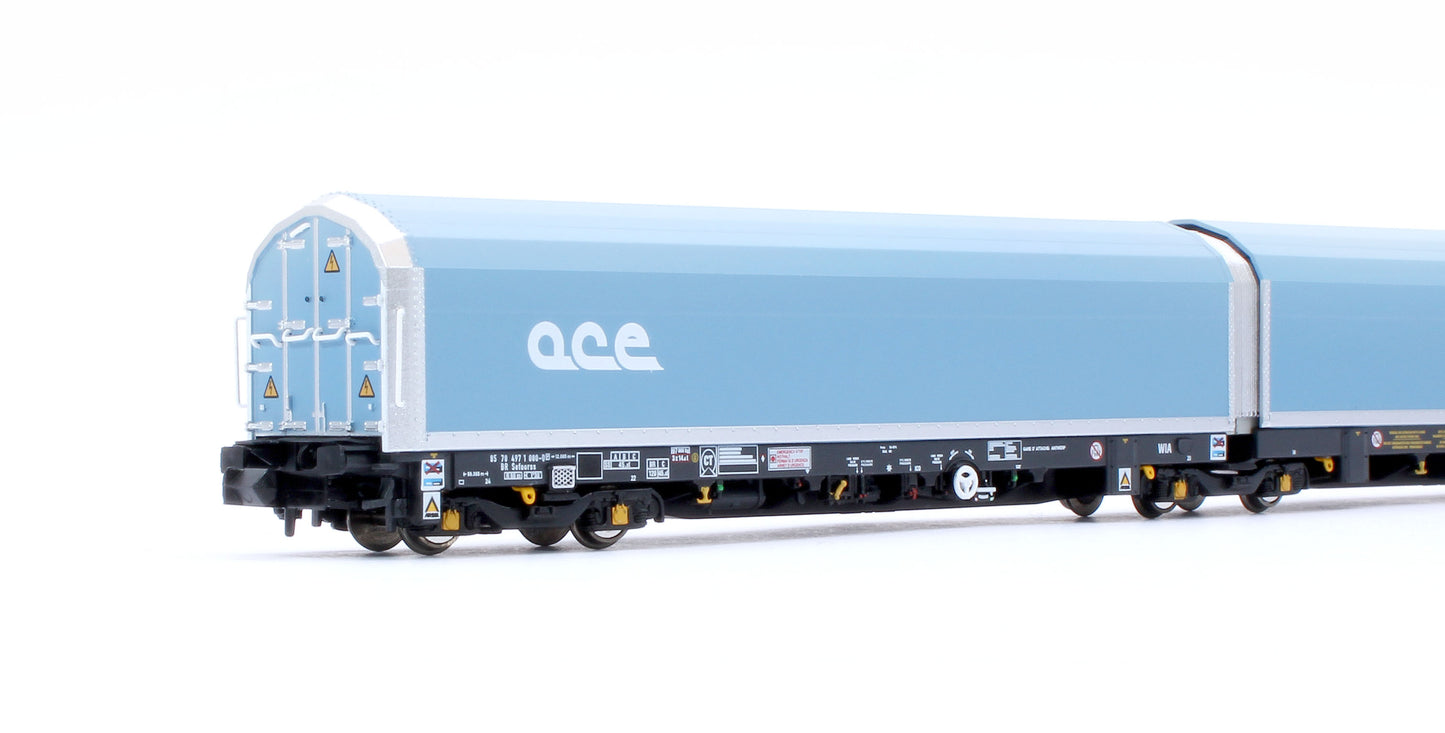 N/2mm 5-car Arbel WIA car carrier with RfD squadron and ACE branding. Wagon number 85 70 4971 000-0