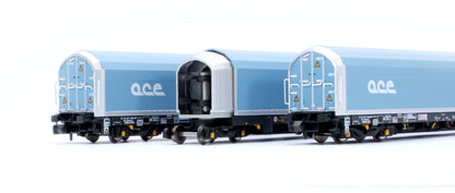 N/2mm 5-car Arbel WIA car carrier with RfD squadron and ACE branding. Wagon number 85 70 4971 000-0