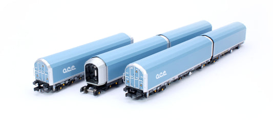 N/2mm 5-car Arbel WIA car carrier with RfD squadron and ACE branding. Wagon number 85 70 4971 000-0