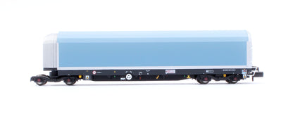 N/2mm 5-car Arbel WIA car carrier plain blue. Wagon number 85 70 4971 011-7