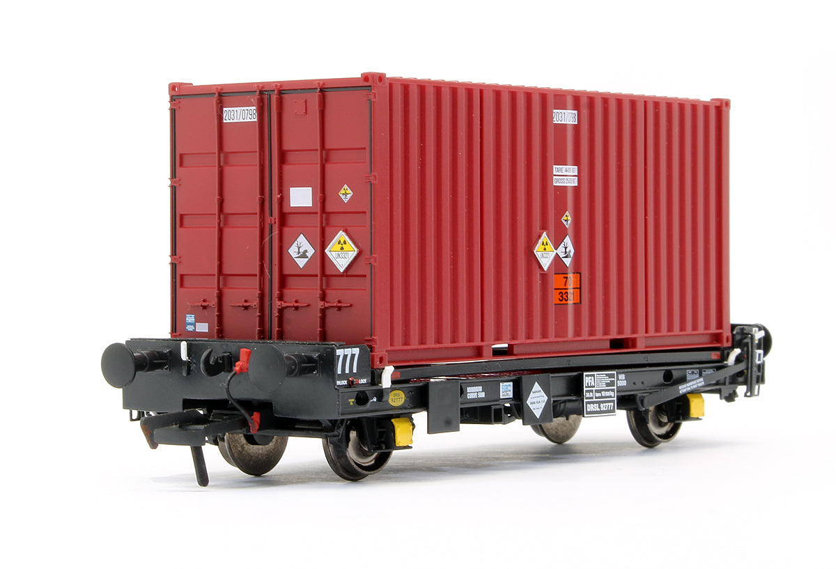 Pre-Owned ACC2096 Set of 3 PFA 2 Axle Container Flat Wagons - DRS LLNW - 2031 Container Pack 4