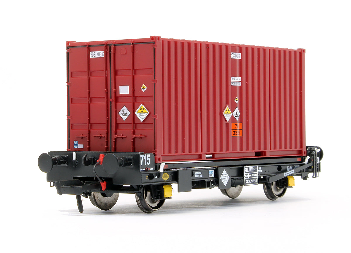 Pre-Owned ACC2096 Set of 3 PFA 2 Axle Container Flat Wagons - DRS LLNW - 2031 Container Pack 4