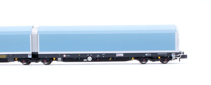 N/2mm 5-car Arbel WIA car carrier plain blue. Wagon number 85 70 4971 011-7