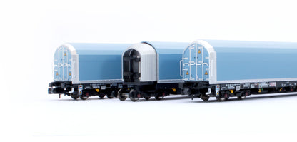 N/2mm 5-car Arbel WIA car carrier plain blue. Wagon number 85 70 4971 011-7