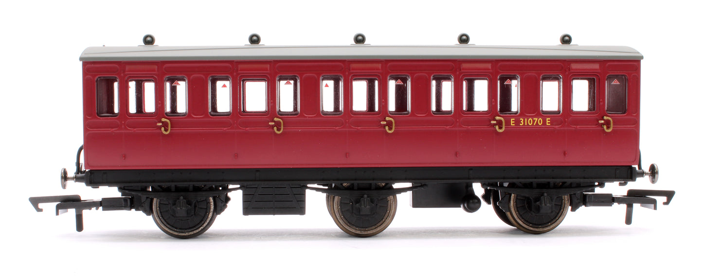 Pre-Owned 6 Wheel Coach 3rd Class BR Crimson No.E31070