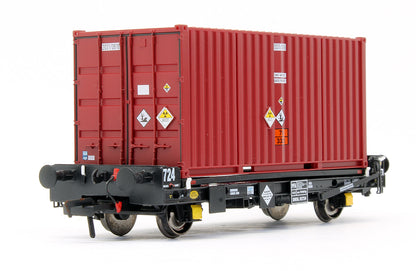 Pre-Owned Set of 3 PFA 2 Axle Container Flat Wagons - DRS LLNW - 2031 Container Pack 6
