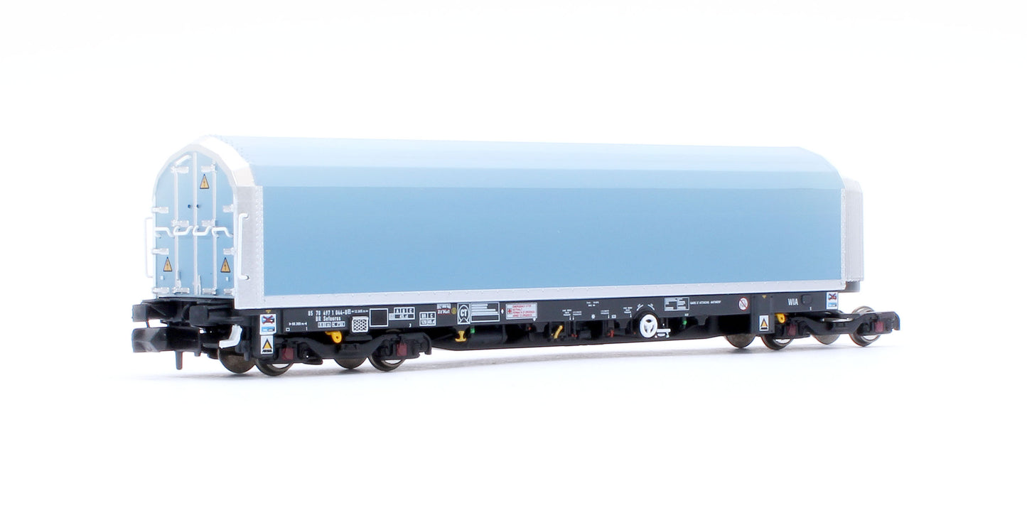 N/2mm 5-car Arbel WIA car carrier plain blue. Wagon number 85 70 4971 044-8