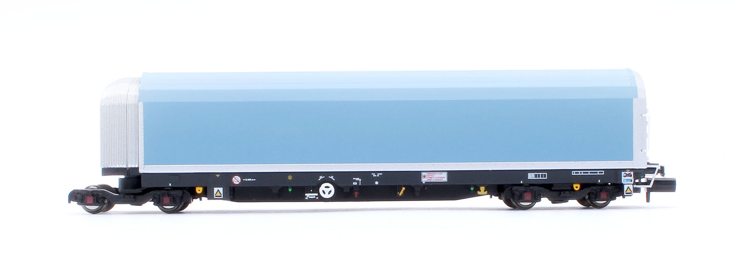 N/2mm 5-car Arbel WIA car carrier plain blue. Wagon number 85 70 4971 044-8