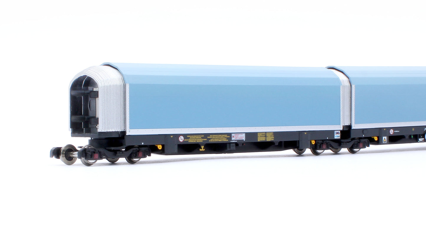 N/2mm 5-car Arbel WIA car carrier plain blue. Wagon number 85 70 4971 044-8