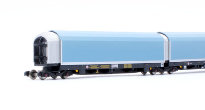 N/2mm 5-car Arbel WIA car carrier plain blue. Wagon number 85 70 4971 044-8