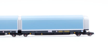 N/2mm 5-car Arbel WIA car carrier plain blue. Wagon number 85 70 4971 044-8
