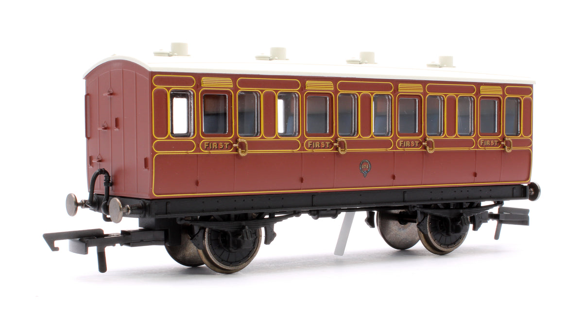Pre-Owned 4 Wheel Coach 1st Class LB&SCR Mahogany No.474 (With Lights)
