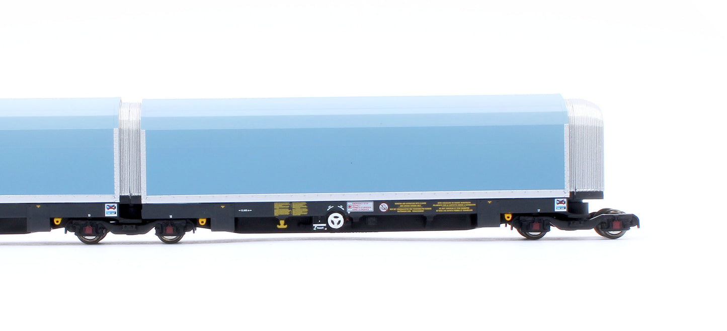 N/2mm 5-car Arbel WIA car carrier plain blue. Wagon number 85 70 4971 044-8
