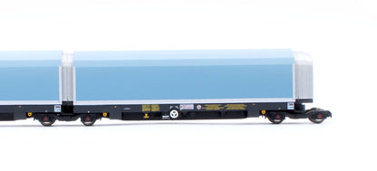 N/2mm 5-car Arbel WIA car carrier plain blue. Wagon number 85 70 4971 044-8