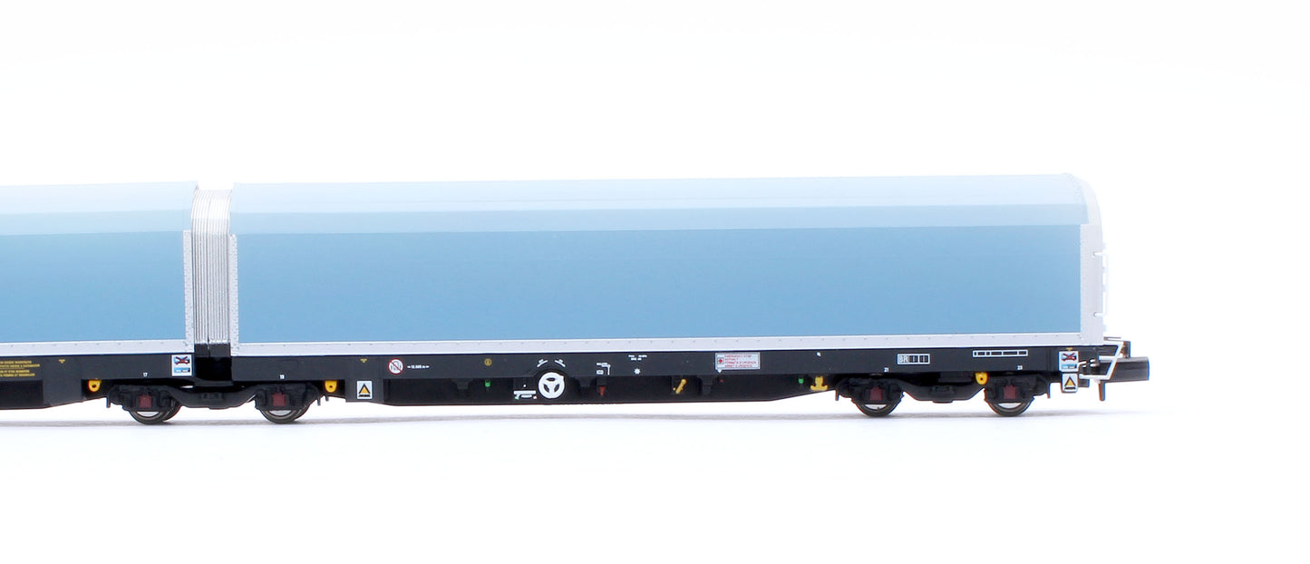 N/2mm 5-car Arbel WIA car carrier plain blue. Wagon number 85 70 4971 044-8