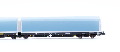 N/2mm 5-car Arbel WIA car carrier plain blue. Wagon number 85 70 4971 044-8