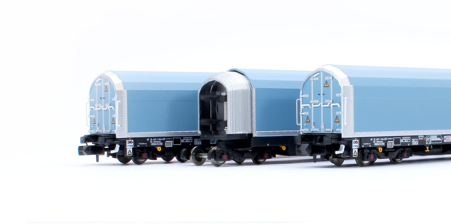 N/2mm 5-car Arbel WIA car carrier plain blue. Wagon number 85 70 4971 044-8