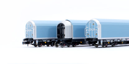 N/2mm 5-car Arbel WIA car carrier plain blue. Wagon number 85 70 4971 044-8