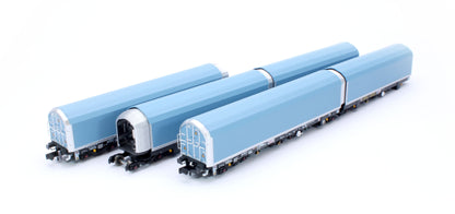 N/2mm 5-car Arbel WIA car carrier plain blue. Wagon number 85 70 4971 044-8