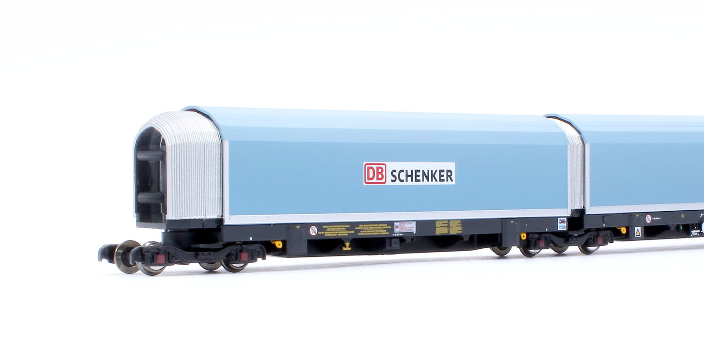 N/2mm 5-car Arbel WIA car carrier with DB Schenker branding. Wagon number 85 70 4971 015-8