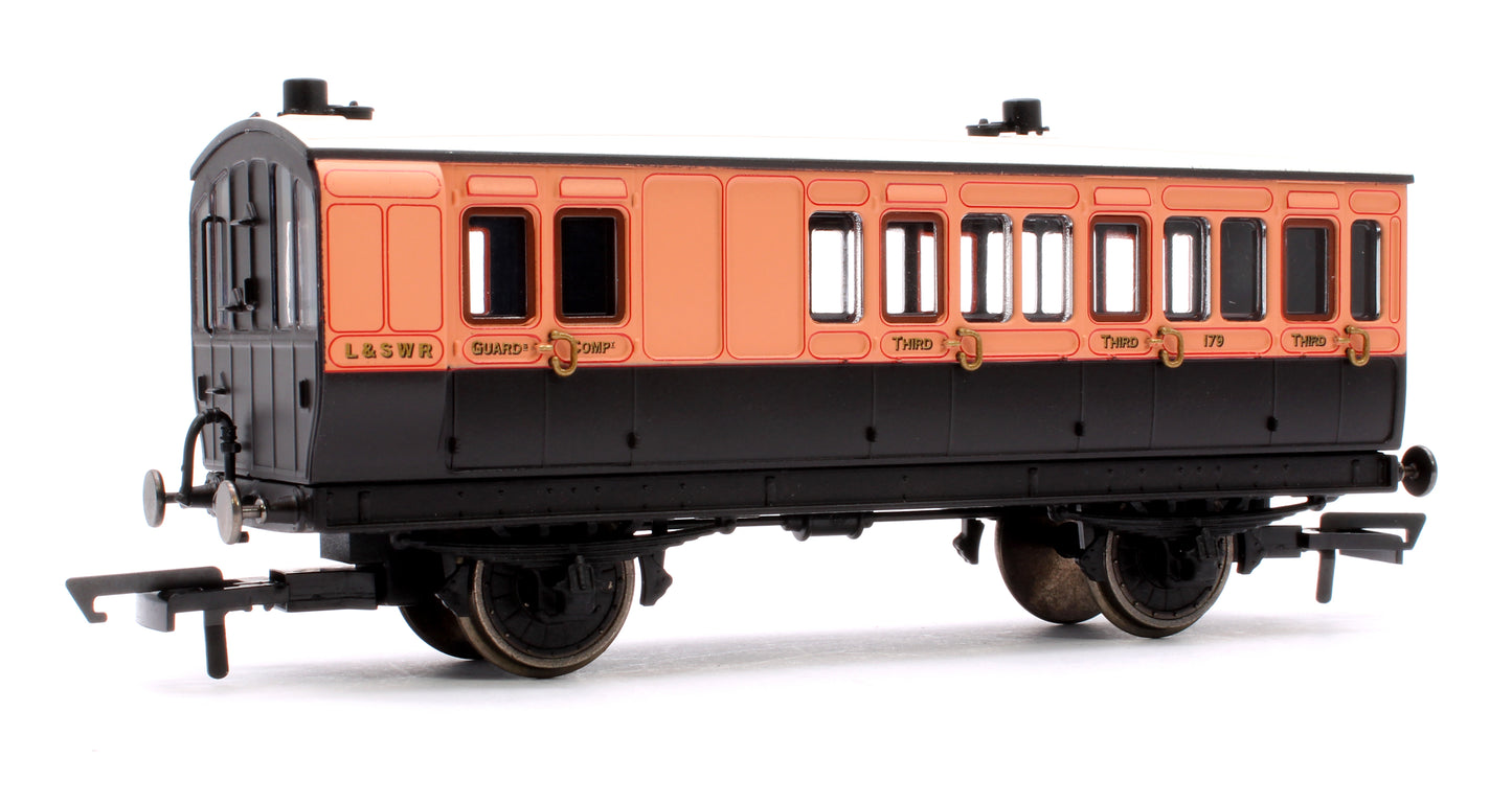 4 Wheel Coach Brake 3rd Class LSWR Brown No.179