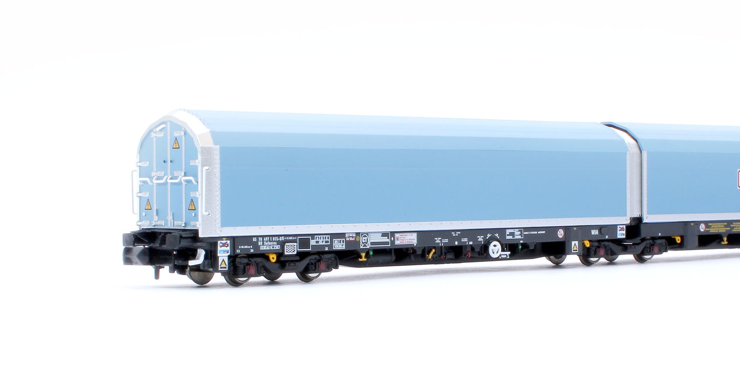 N/2mm 5-car Arbel WIA car carrier with DB Schenker branding. Wagon number 85 70 4971 015-8
