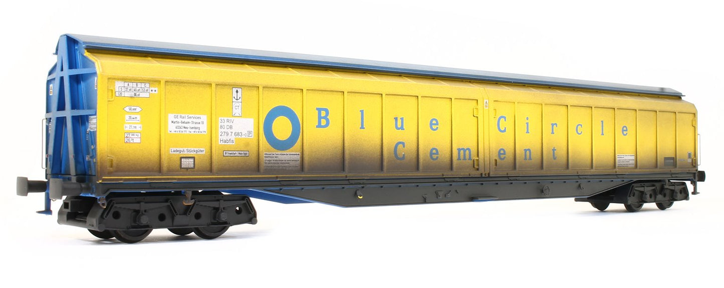 Pre-Owned Cargowaggon IWB Bogie Van Blue Circle Cement 2797 683 - Weathered