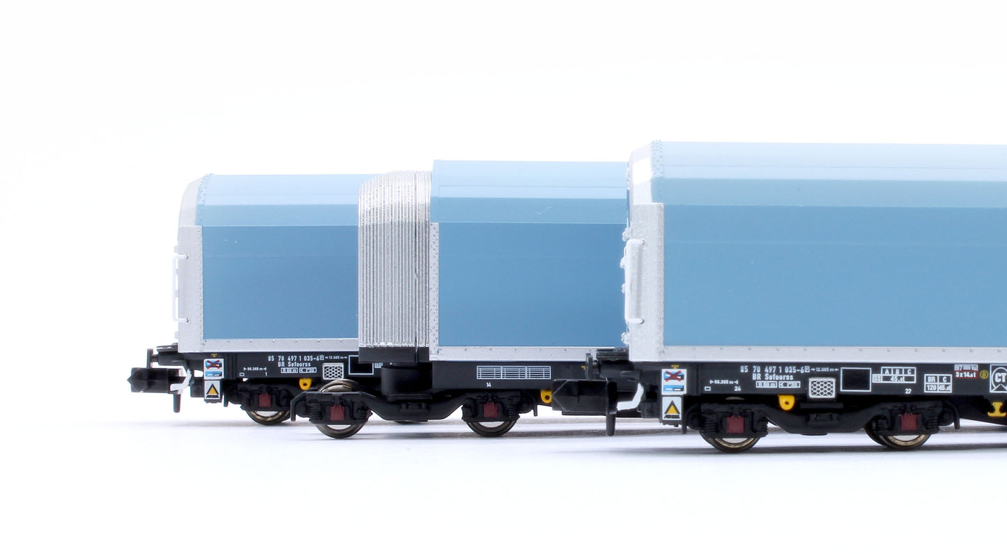 N/2mm 5-car Arbel WIA car carrier with DB Schenker branding. Wagon number 85 70 4971 035-6