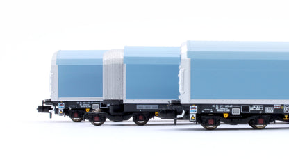 N/2mm 5-car Arbel WIA car carrier with DB Schenker branding. Wagon number 85 70 4971 035-6