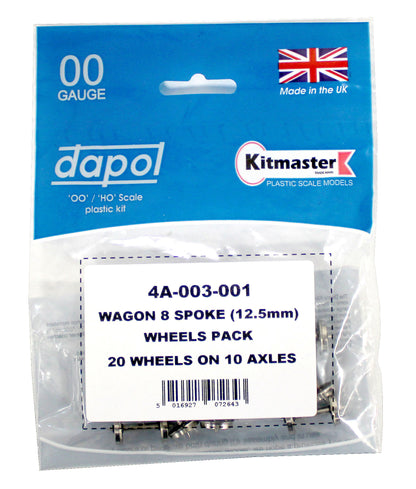 4A-003-001 Wagon 8 Spoke (12.5mm) Wheels Pack 20 wheels on 10 axles