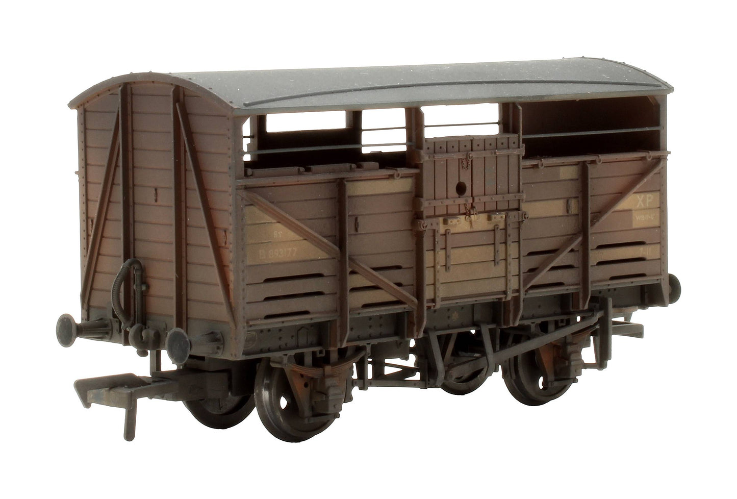 Pre-Owned 37-715 Set Of 3 - 8 Ton Cattle Wagons BR Bauxite Early - Custom Weathered