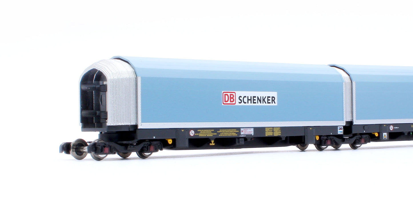 N/2mm 5-car Arbel WIA car carrier with DB Schenker branding. Wagon number 85 70 4971 035-6