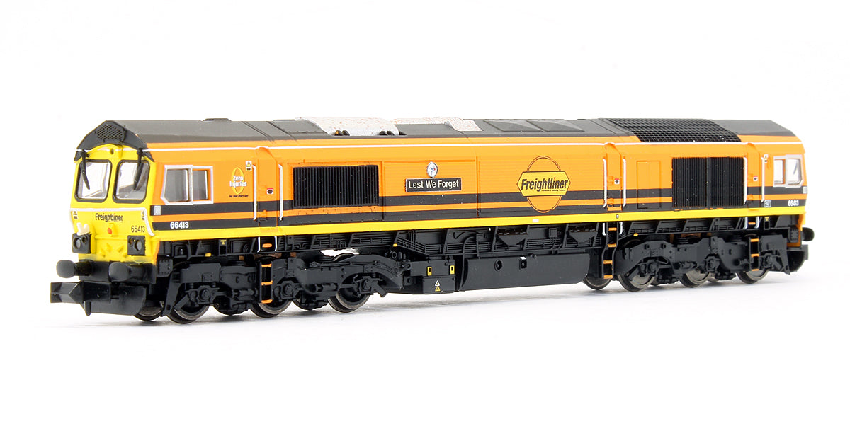 Pre-Owned Class 66 66413 'Lest We Forget' Freightliner Orange & Black Diesel Locomotive