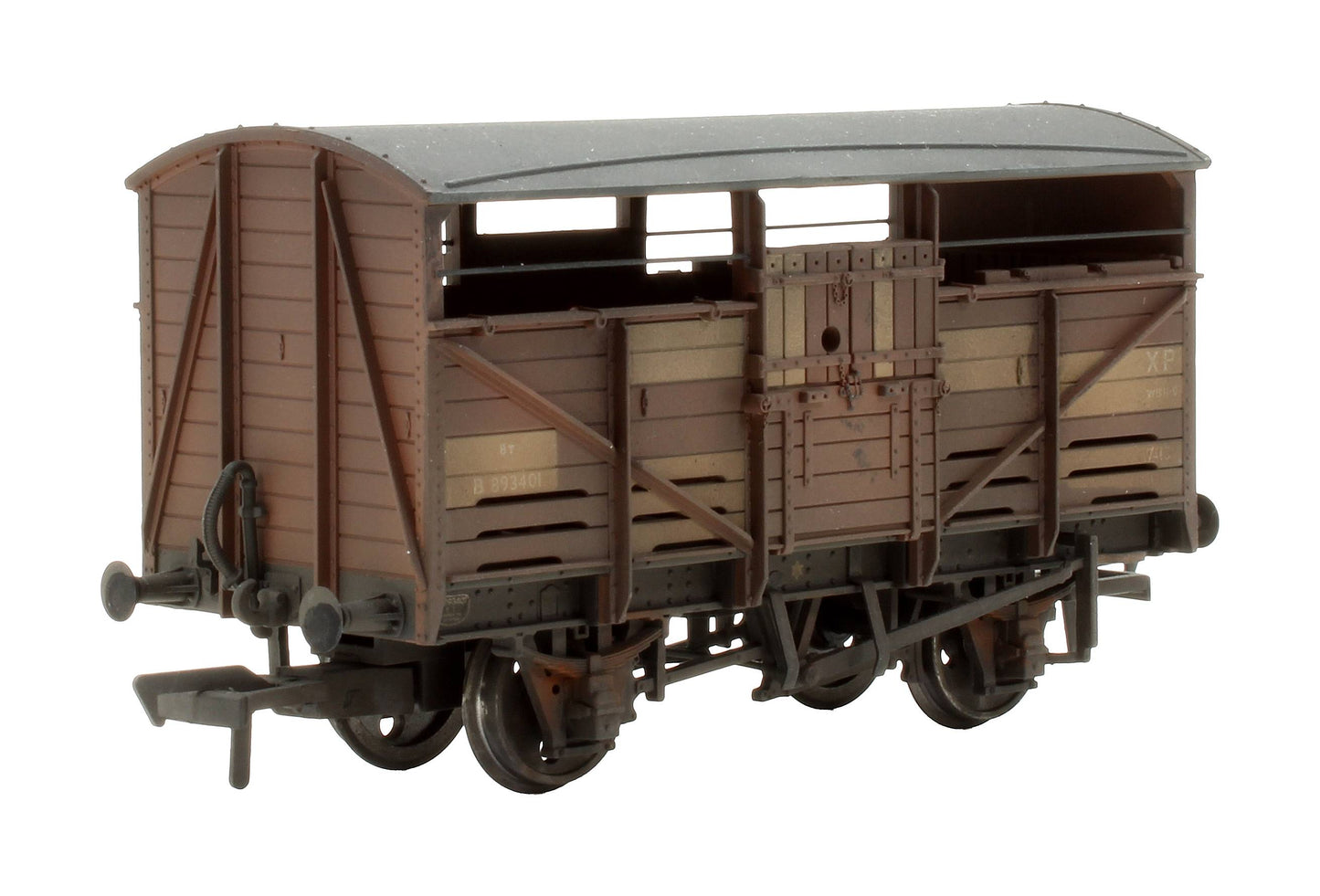 Pre-Owned 37-715 Set Of 3 - 8 Ton Cattle Wagons BR Bauxite Early - Custom Weathered