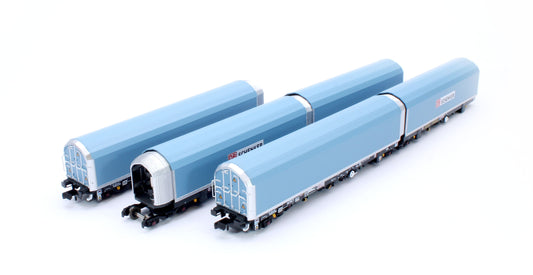 N/2mm 5-car Arbel WIA car carrier with DB Schenker branding. Wagon number 85 70 4971 035-6