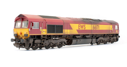 Pre-Owned Class 66171 EWS Livery Diesel Locomotive - Custom Weathered - DCC Sound
