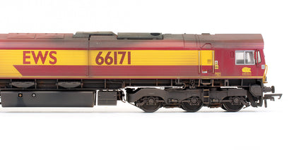 Pre-Owned Class 66171 EWS Livery Diesel Locomotive - Custom Weathered - DCC Sound