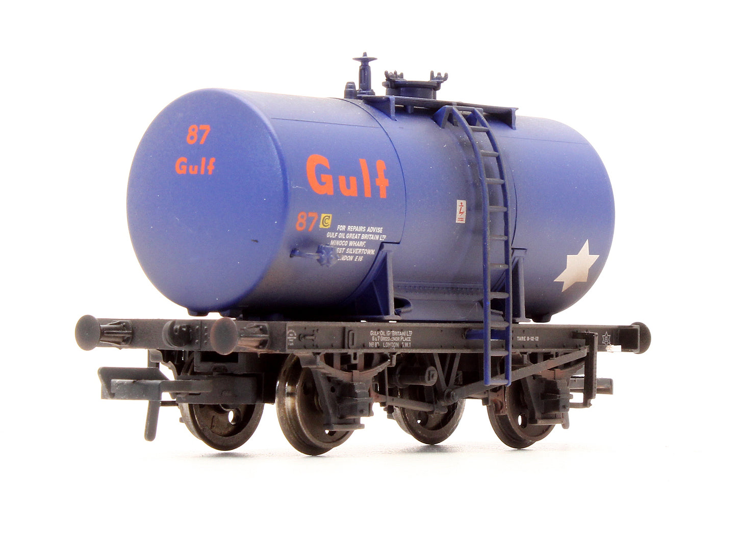 Pre-Owned 38-776Z Set Of 3 14T Ton Anchor-Mounted Tank Wagons 'Gulf' - Custom Weathered