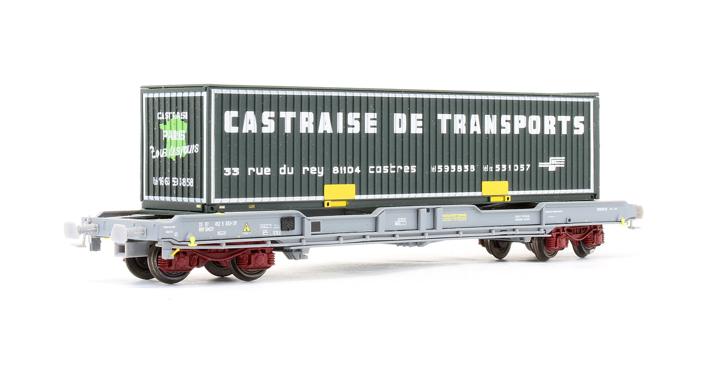 Pre-Owned SNCF Bogie Wagon '33 87 452 5 303-3' With Container