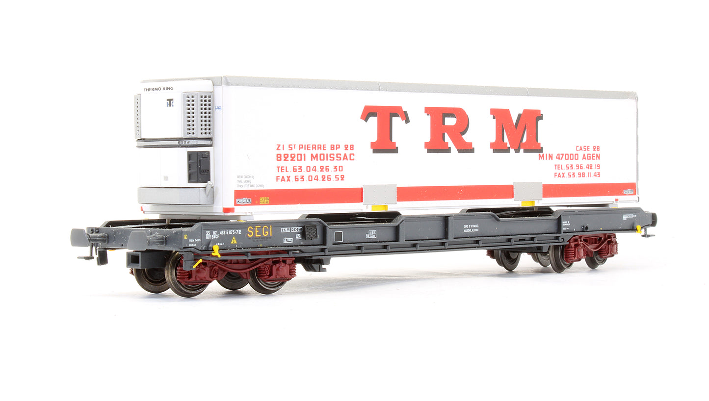 Pre-Owned SNCF Bogie Wagon '33 87 452 5 075-7' With Container