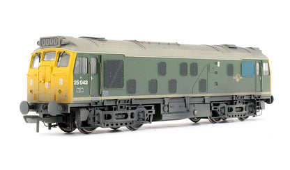 Pre-Owned 32-331 Class 25043 BR Green Full Yellow Ends Diesel Locomotive (Weathered) - DCC Fitted
